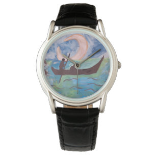 Zeilen bij maanlicht horloge