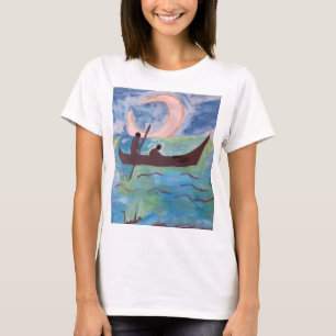 Zeilen bij maanlicht t-shirt