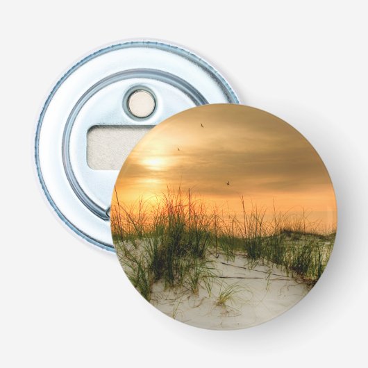 Zeilen bij zonsopgang button flesopener (Voorkant)