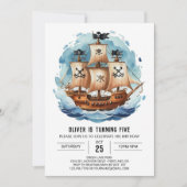 Zeilen Custom Happy Pirate Verjaardag Kaart (Voorkant)