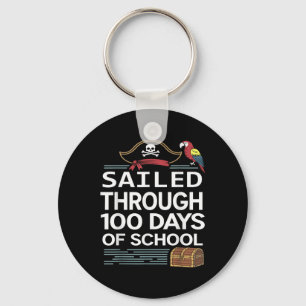 Zeilen door 100 dagen van School Piratenschip Teac Sleutelhanger