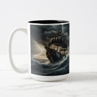 Zeilen door Stormen: een piratenschip-serie gebore Tweekleurige Koffiemok