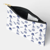 Zeilen Illustratief 2Way Patroon Wit+Navy Blauw Etui (Open)
