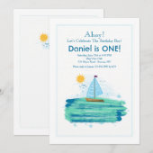 Zeilen in de Zonneschijn Uitnodiging (Voorkant / Achterkant)