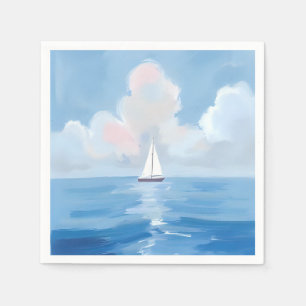 Zeilen in het blauw   Kust zeilboot Oceaan Schilde Servet