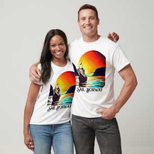 Zeilen in Noorwegen met Vikingschip T-shirt