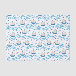 Zeilen in Summer Bliss:  Schepen en Blauw Tissuepapier