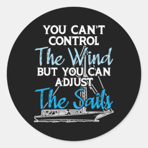 Zeilen kan de wind niet bedienen pas de zeilen aan ronde sticker