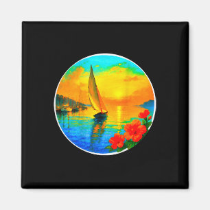 Zeilen Nautische Boot Liefhebbers T-shirt-zonsonde Magneet