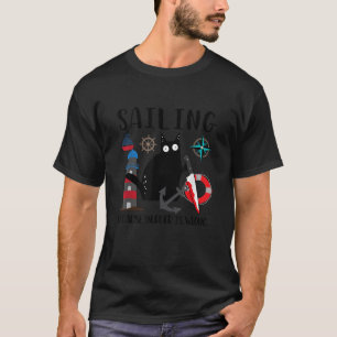 Zeilen omdat moord verkeerd is Grappige zwarte kat T-shirt