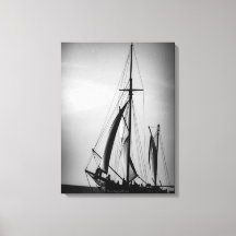 Zeilen op Aruba in zwart-wit (portret)