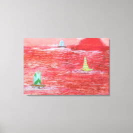 Zeilen op een hete dag canvas afdruk