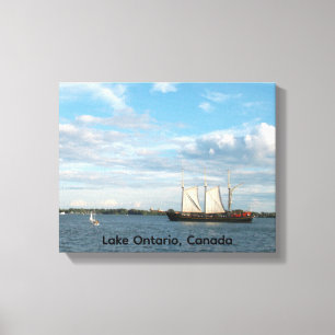Zeilen op het Ontariomeer Opgespannen Canvas Afdruk