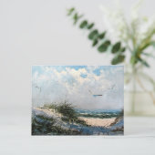 Zeilen op het strand briefkaart (Staand voorkant)