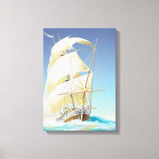 Zeilen op het Zee Canvas Afdruk (Voorkant)