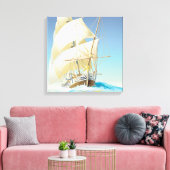 Zeilen op het Zee Square Canvas Afdruk (Insitu (Woonkamer))