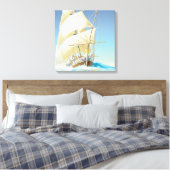Zeilen op het Zee Square Canvas Afdruk (Insitu (Slaapkamer))