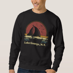 Zeilen op Lake George New York Vintage Zeilboot Ze Trui