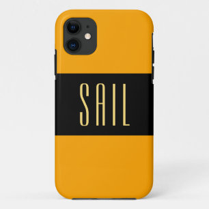 ZEILEN Sportieve Brede Heldere Sinaasappel Zwarte  iPhone 11 Hoesje