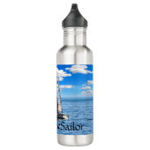 Zeilen Twee zeilboten op het water Personaliseren Waterfles (Rechts)