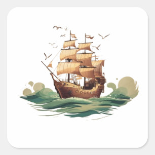 Zeilen Vierkante Sticker