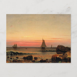 Zeilen voor de kust, beroemd schilderij van fijne briefkaart