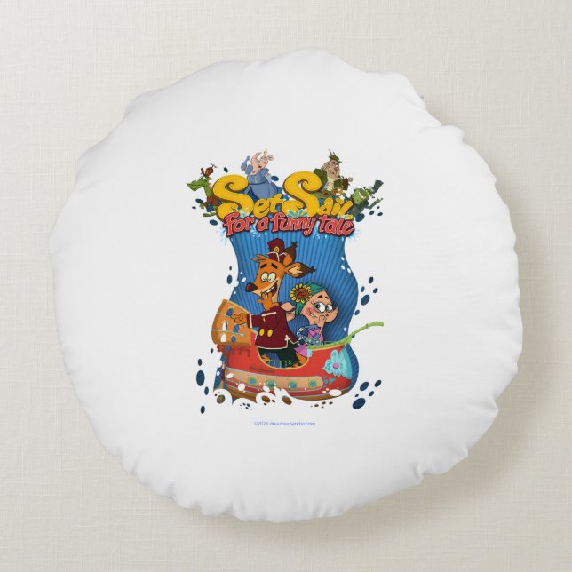 Zeilen voor een Funny Tale Rond Kussen (Achterkant)