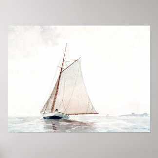 Zeilen voor Gloucester door Winslow Homer Poster