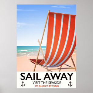 Zeilen weg vintage reisposter poster