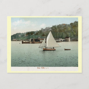 Zeilen, Zee Cliff, Long Island, NY 1907 Briefkaart
