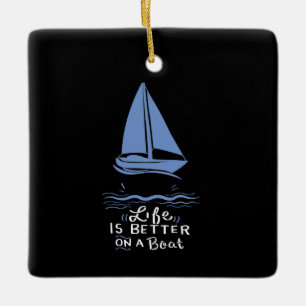 Zeilen Zeilboot Keramisch Ornament