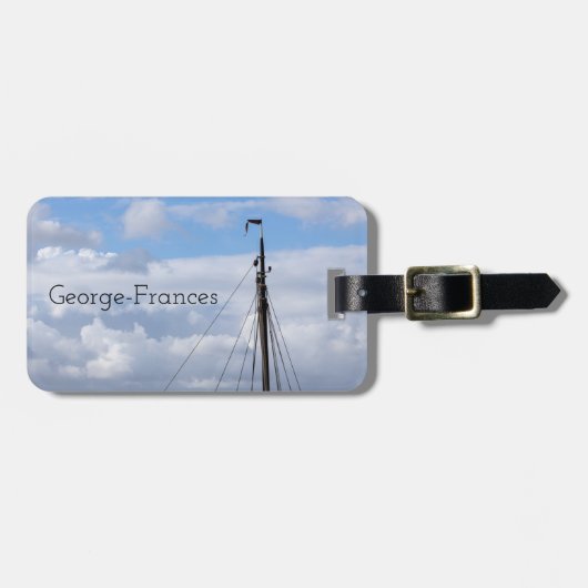 Zeilen, zeilen, schepen, zeevaart, reizen, jachtha bagagelabel (Voorkant horizontaal)