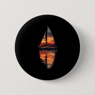 Zeilen Zonsondergang Akmu Zeilboot Zee Dubbele Bel Ronde Button 5,7 Cm