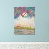 Zeilend hoge Zeeen Canvas Afdruk (Insitu (Houten vloer))