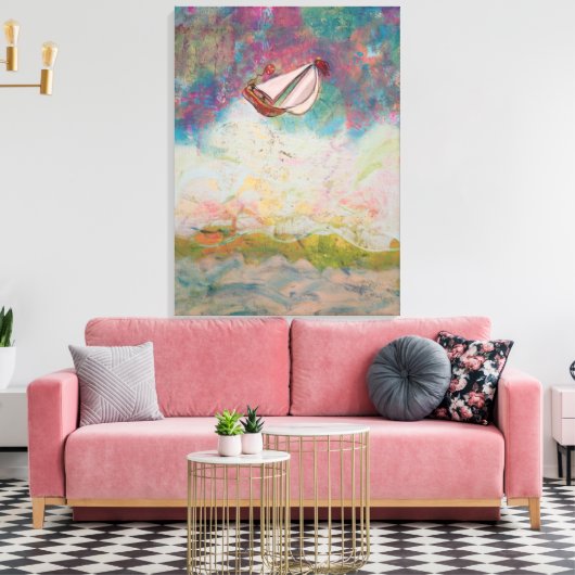 Zeilend hoge Zeeen Canvas Afdruk (Insitu (Woonkamer))