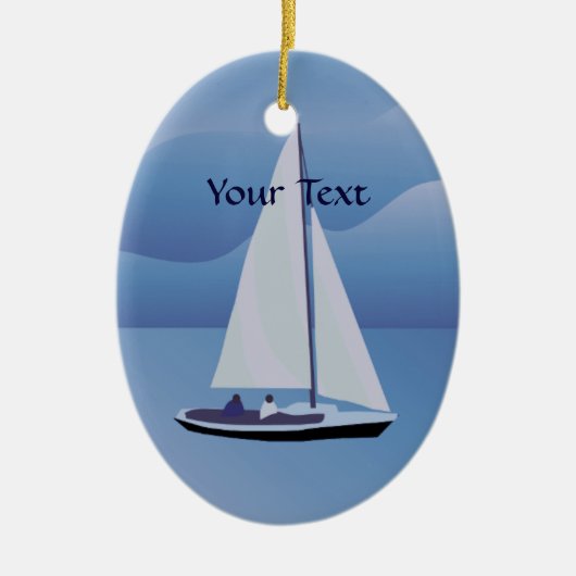 Zeilend Ornament voor zeilboot Oval (Voorkant)