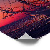 Zeilend schip naar de zon poster (Hoek)