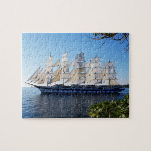 Zeilend schip op Zee Jigzaag Puzzle Legpuzzel
