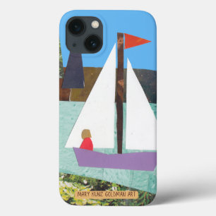 Zeilende nautische hand-geïllustreerde Boho zeilbo iPhone 13 Hoesje