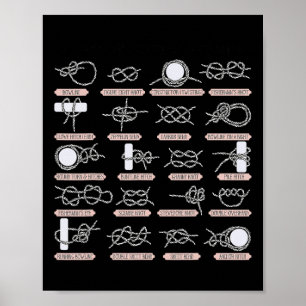 zeilende nautische touw knopen varen anker zeiler poster