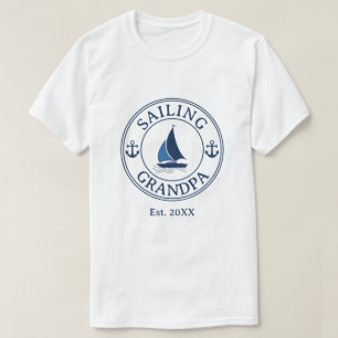Zeilende opa jaar opgericht t-shirt