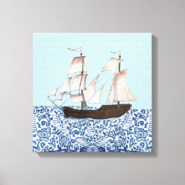 Zeilende Schip muur hangen, Mayflower Ship Art, Canvas Afdruk