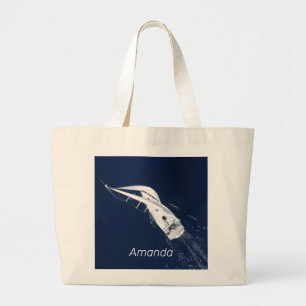Zeilende vrijheid vanuit een vogelperspectief grote tote bag