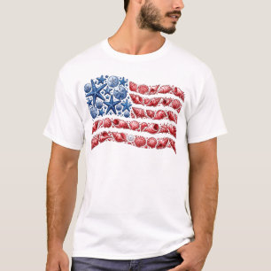 Zeilenschelp USA Vlag 4 juli Mensen Kinderen Zomer T-shirt