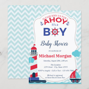 Zeiler, Ahoy het is een JONGEN Baby Borrel Kaart