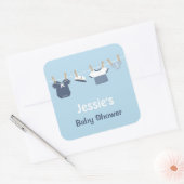 Zeiler Kleding Nautisch Baby shower Vierkante Sticker (Envelop)