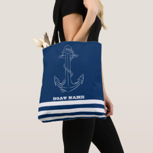 Zeiler Scheepsanker Marineblauw Gestreepte Draagtas