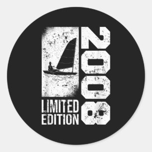 Zeilers Jacht-zeilboten Vintage 2008 Verjaardag Di Ronde Sticker