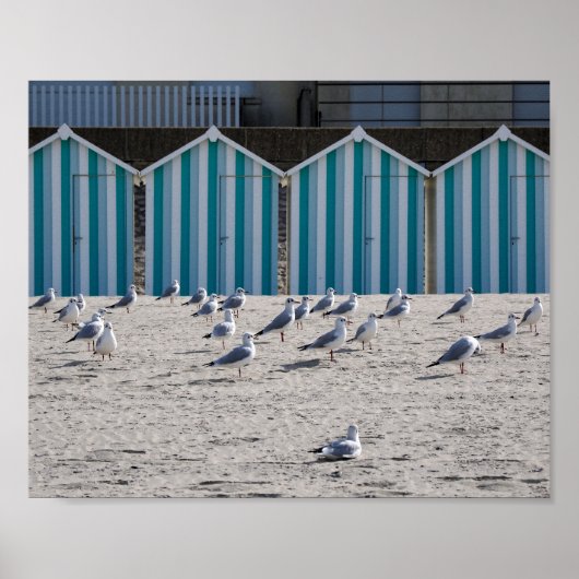 Zeilingen op het strand van Fort Mahon in Frankrij Poster (Voorkant)