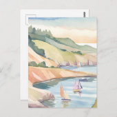 zeilkust | Rhode Island Ocean Waterverf Briefkaart (Voorkant / Achterkant)